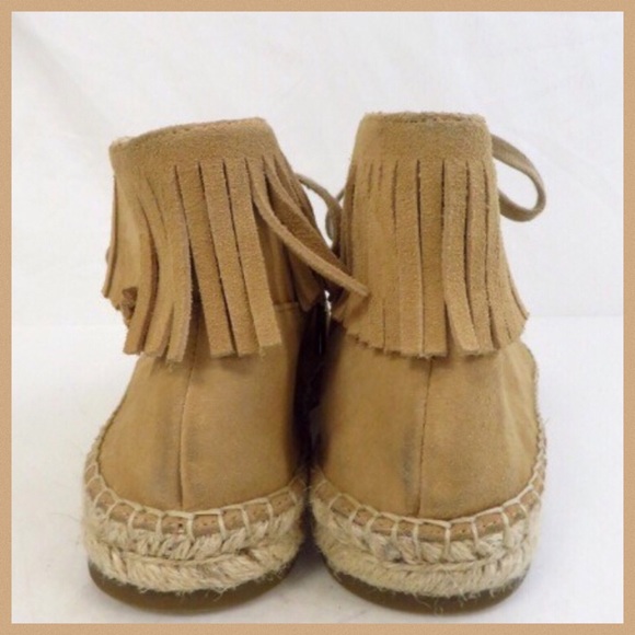 Joie Genevieve Fringe Suede Espadrille Moccasins 6 - Picture 2 of 6